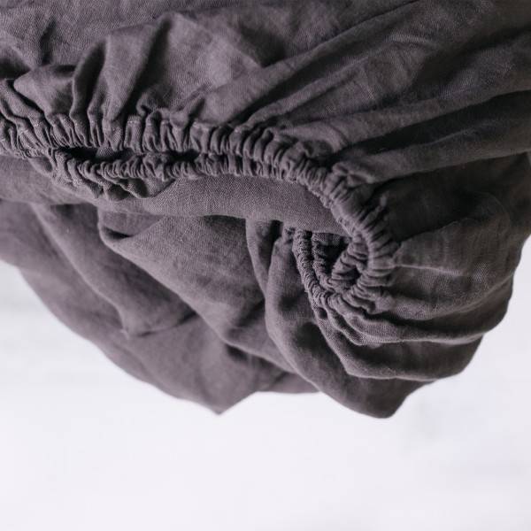 Pure Linen Warm Brown Fitted Sheet