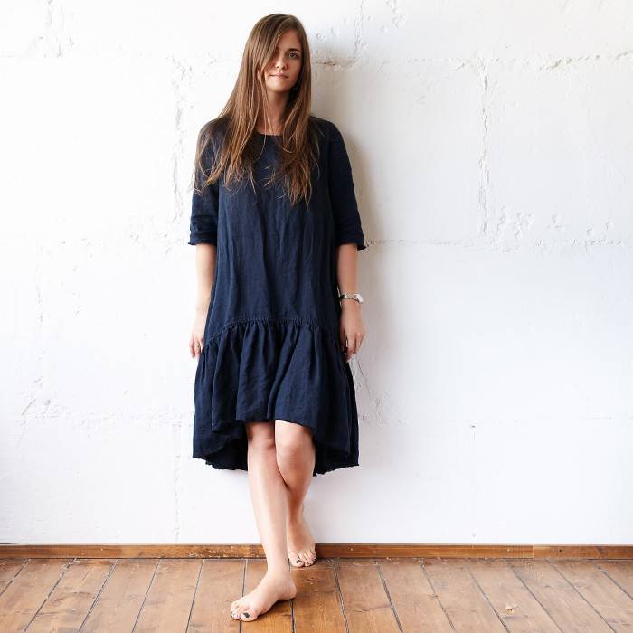 LINEN DRESS with sleeves