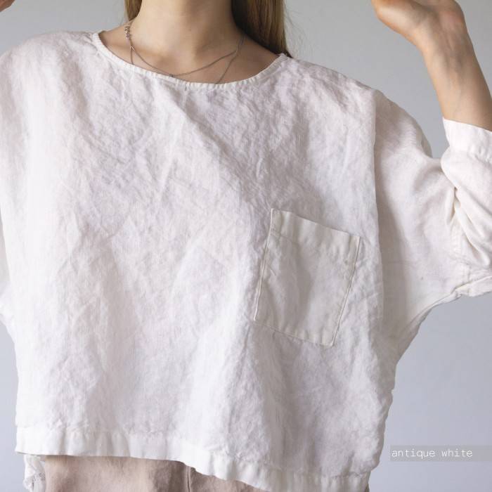 LINEN TOP with a pocket