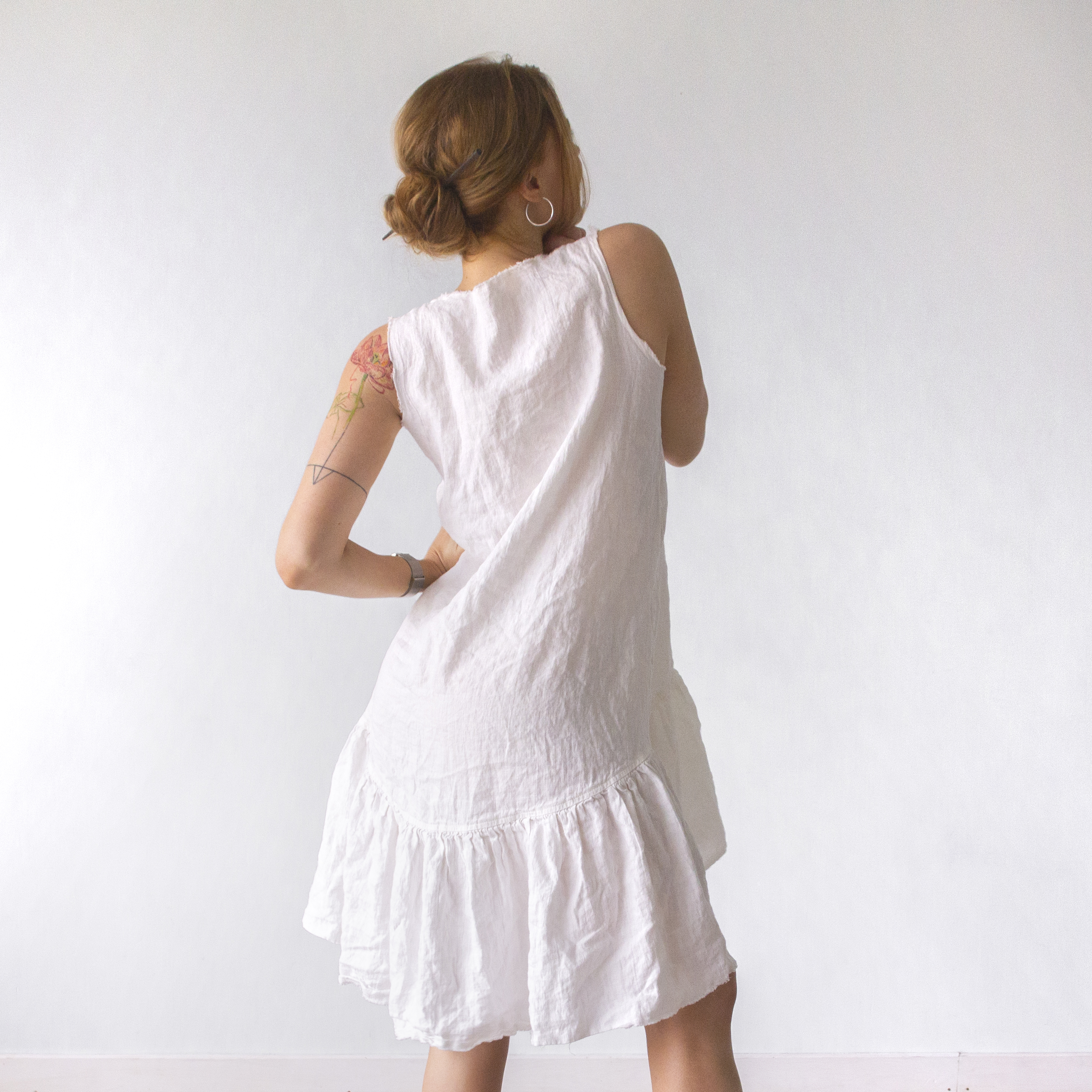 sexy white linen dress